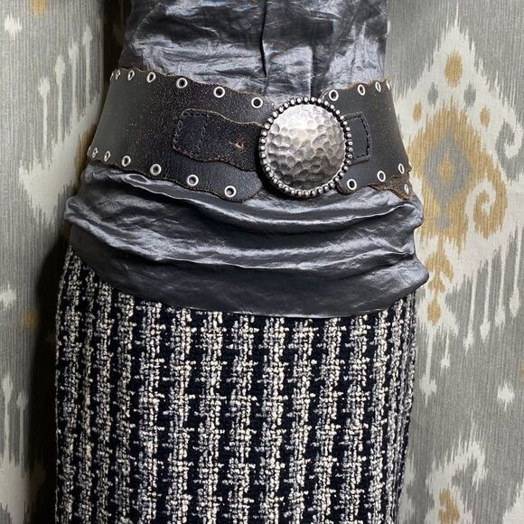 Ralph Lauren Gunmetal Pewter Metallic Pouf Sleeve Stretch Blouse - Picture 8 of 16